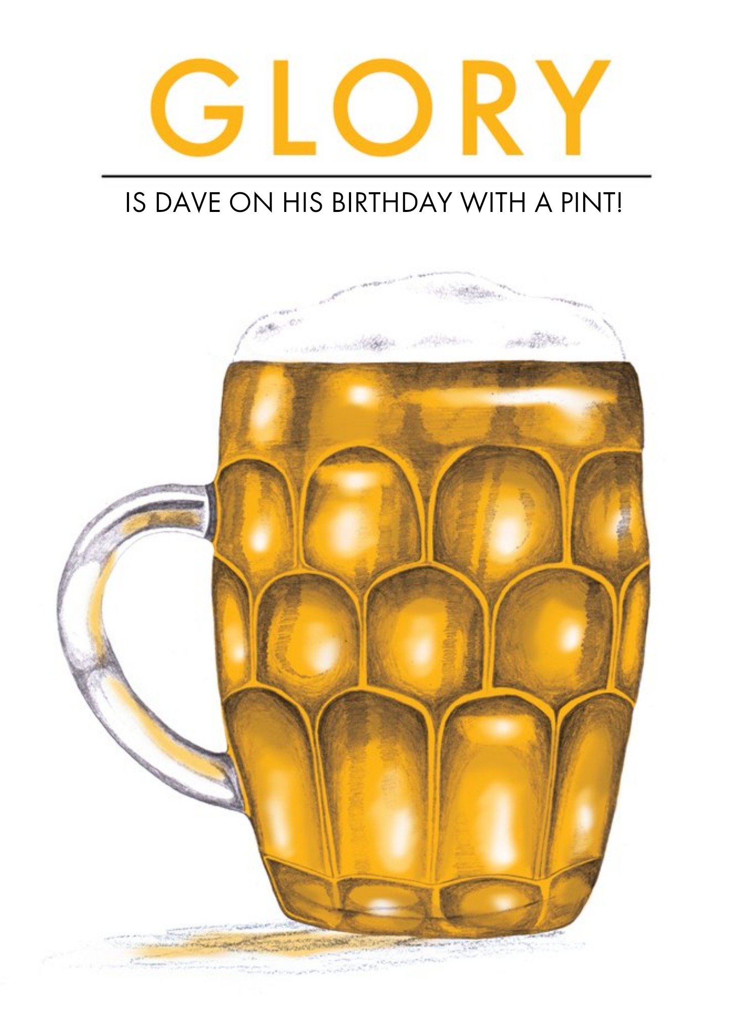 Moonpig Birthday Card - Beer - Pint Glass, Large