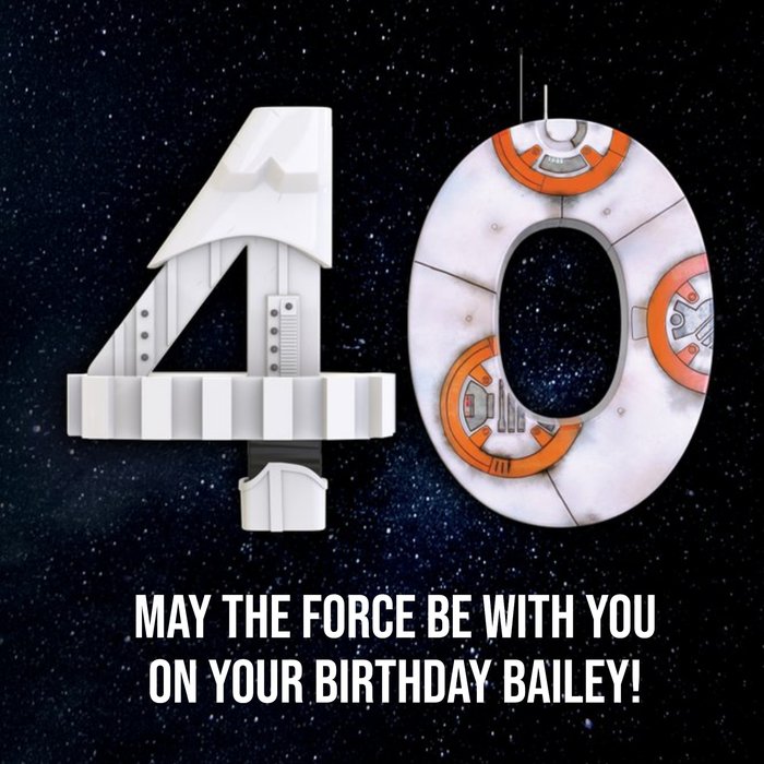 Star Wars May The Force Be With You 40th Birthday Card