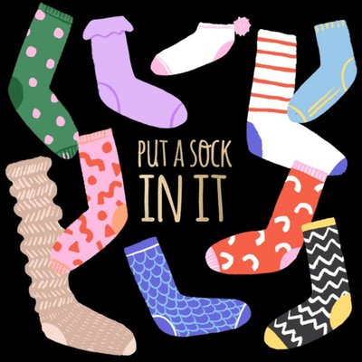 Brook Gossen Illustrated Socks Cheeky Put a Sock In It Card