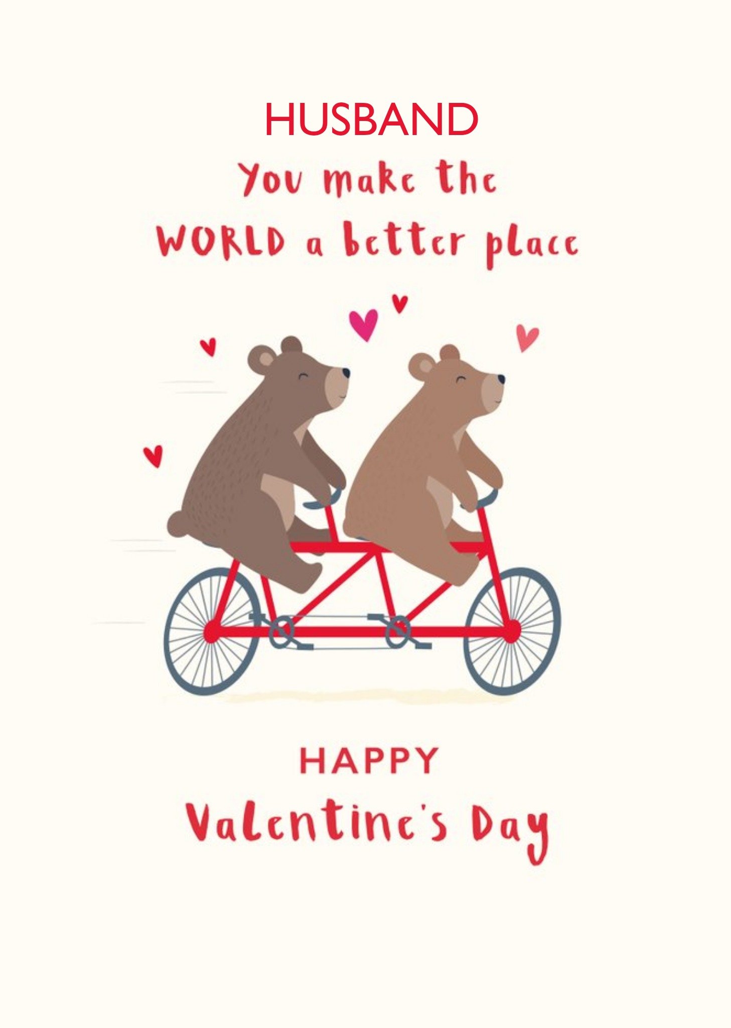 Cute Illustration Of A Pair Of Bears Riding A Tandem Bike Valentine's Day Card Ecard