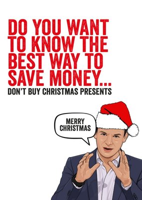 Illustration Of A Famous Financial Journalist And Broadcaster Funny Christmas Card