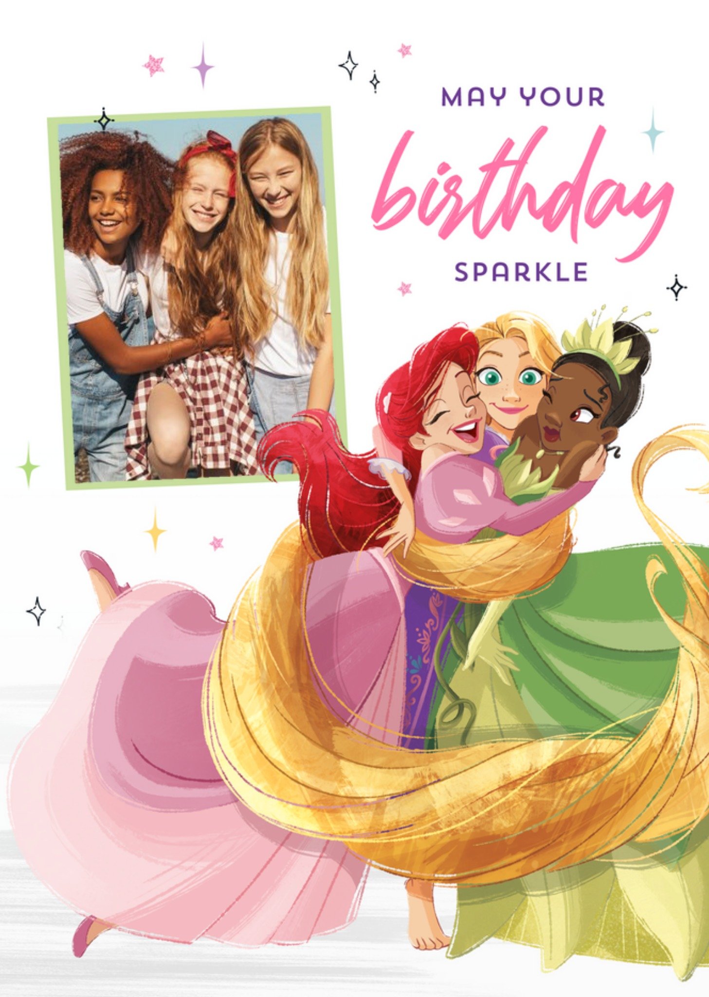 Disney Princess May Your Birthday Sparkle Photo Upload Card Ecard