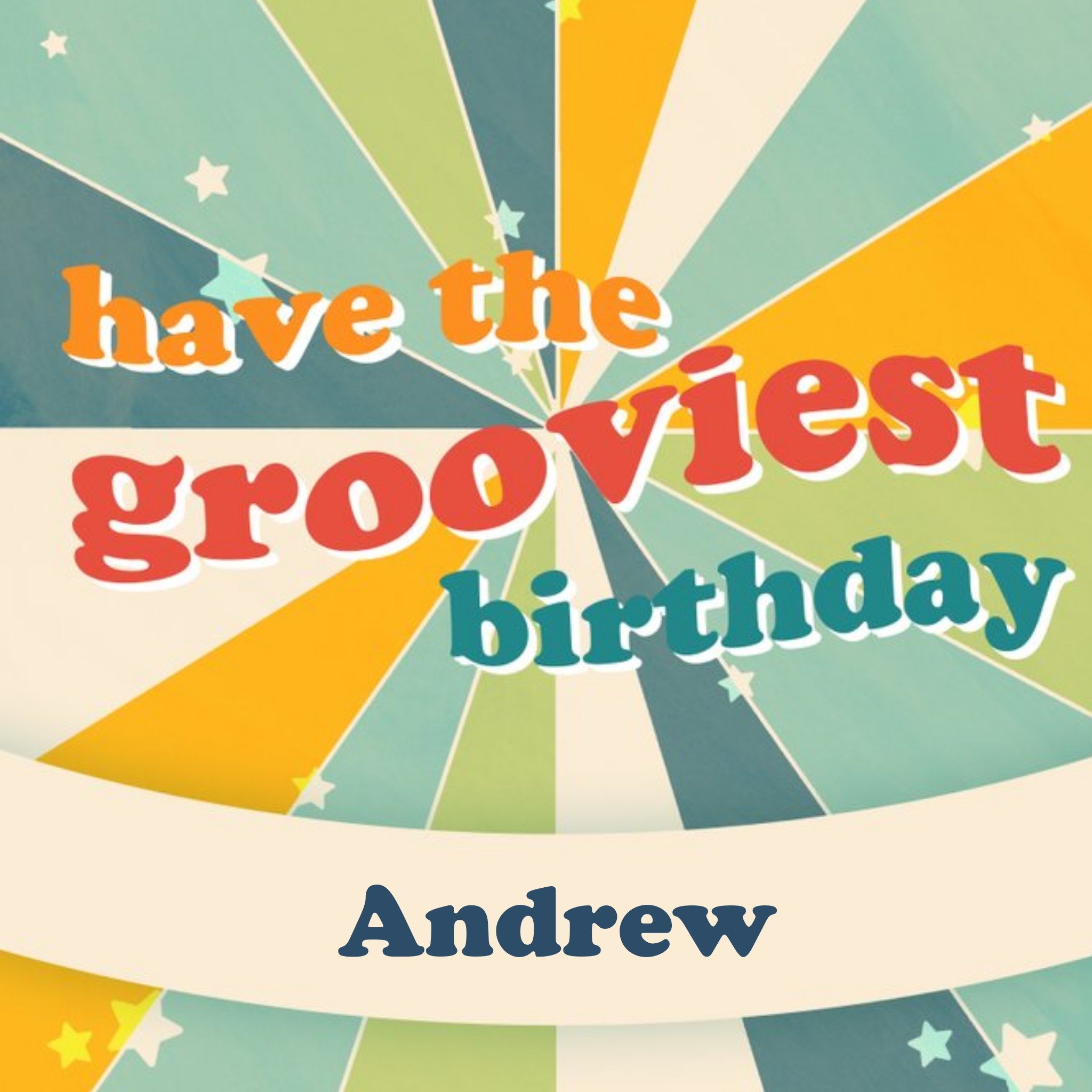 Moonpig Have The Grooviest Birthday Card, Square