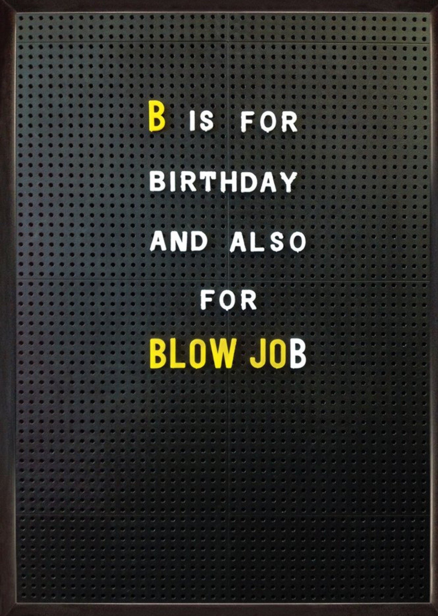 Brainbox Candy Rude Funny B Is For Birthday And Also For Blowjob Card, Large