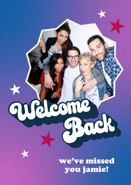Block Party Photo Upload Welcome Back Card