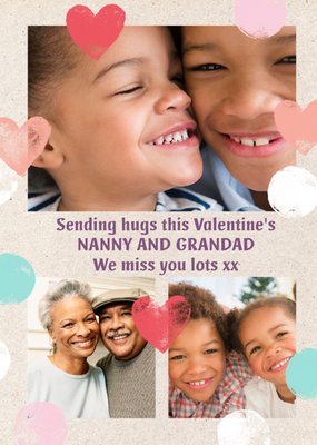 Sending Hugs This Valentine's Photo Upload Valentine's Card for Granny and Grandad