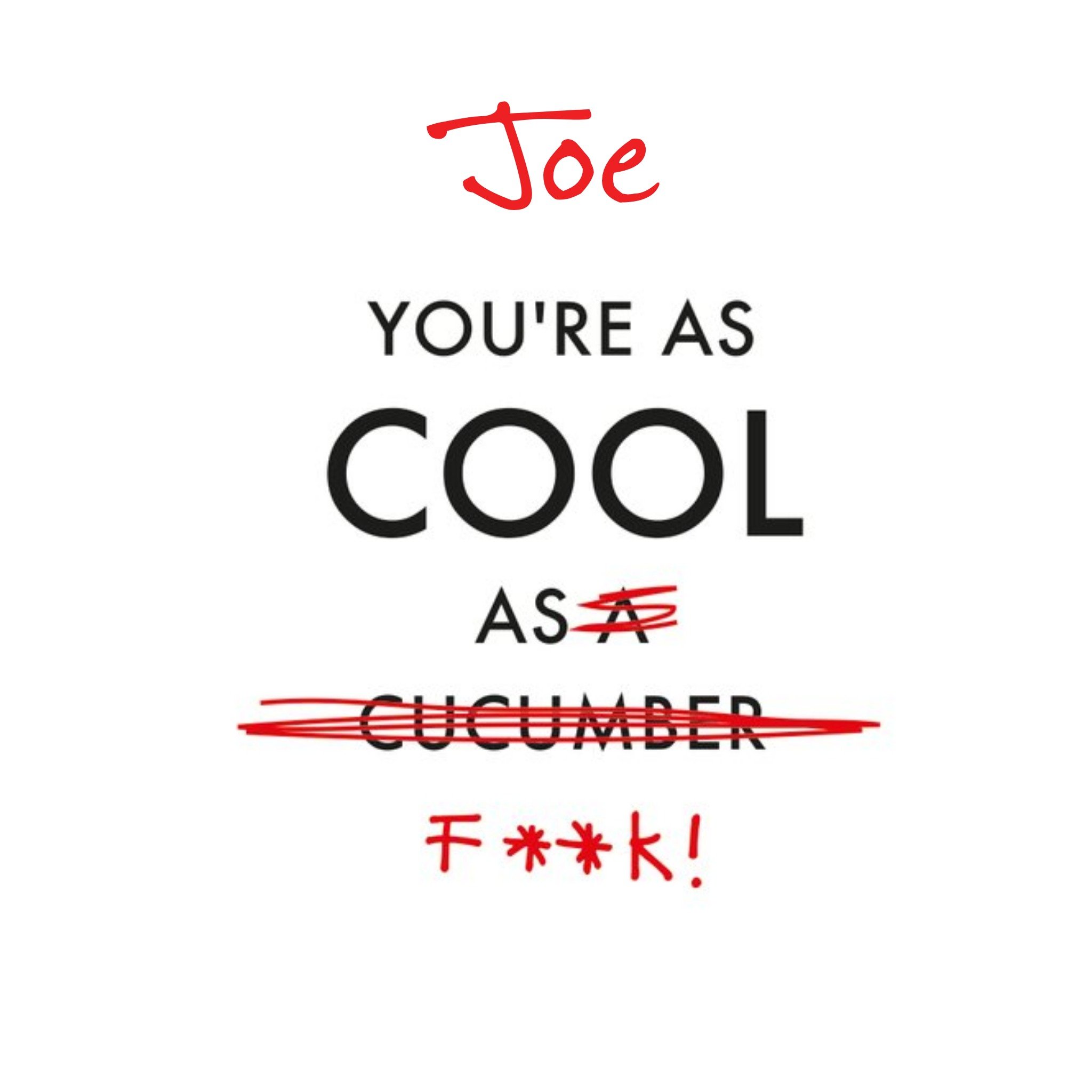 Moonpig Personalised Name Youre Cool As F**k Card, Large