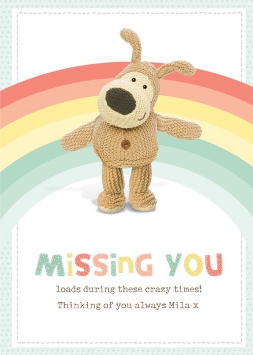 Boofle Missing You Loads Lockdown Social Distance Thinking Of You Card