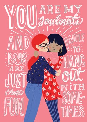 Soulmates Typographic Friendship Card