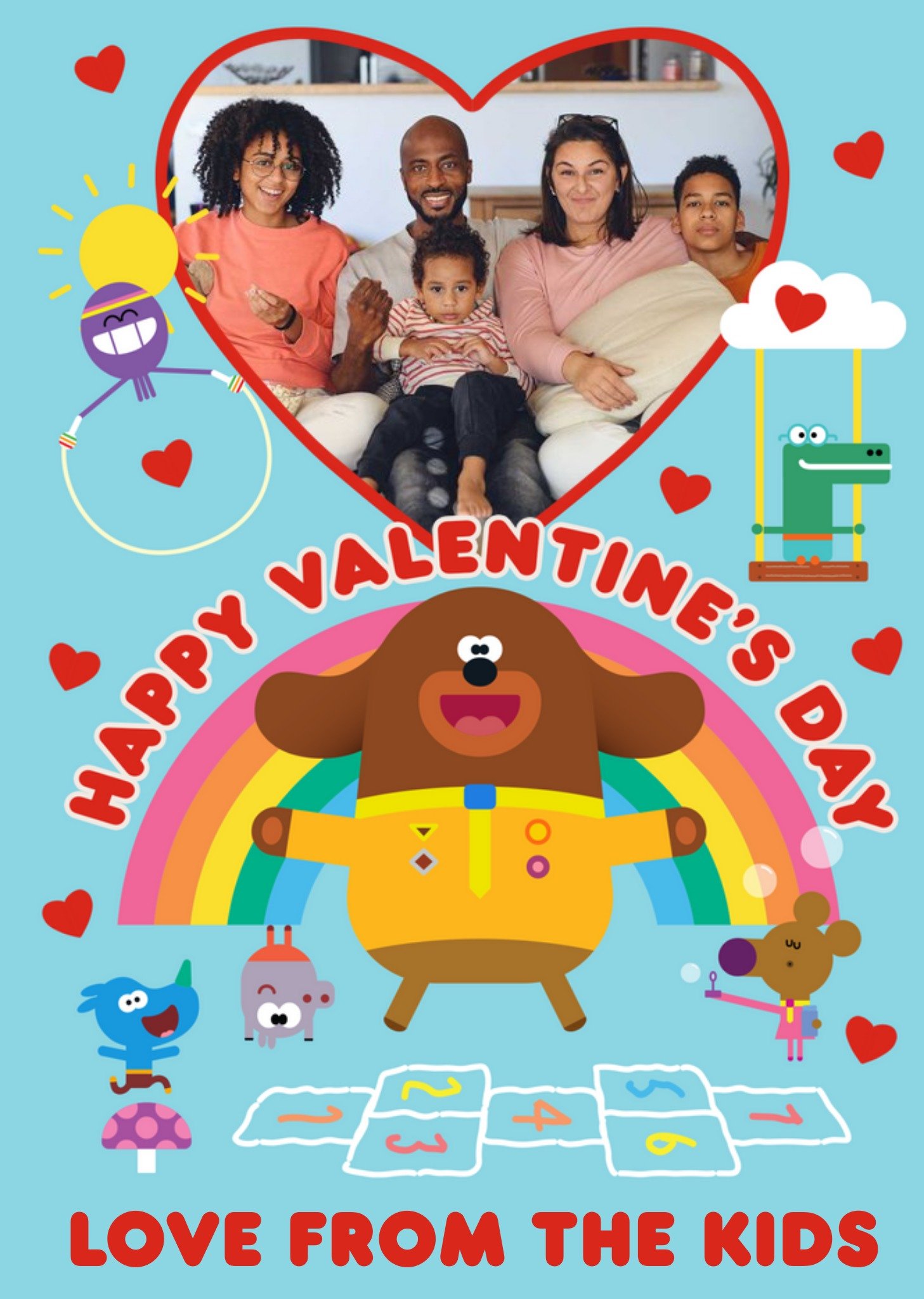 Hey Duggee Photo Upload Valentine's Day Card, Large