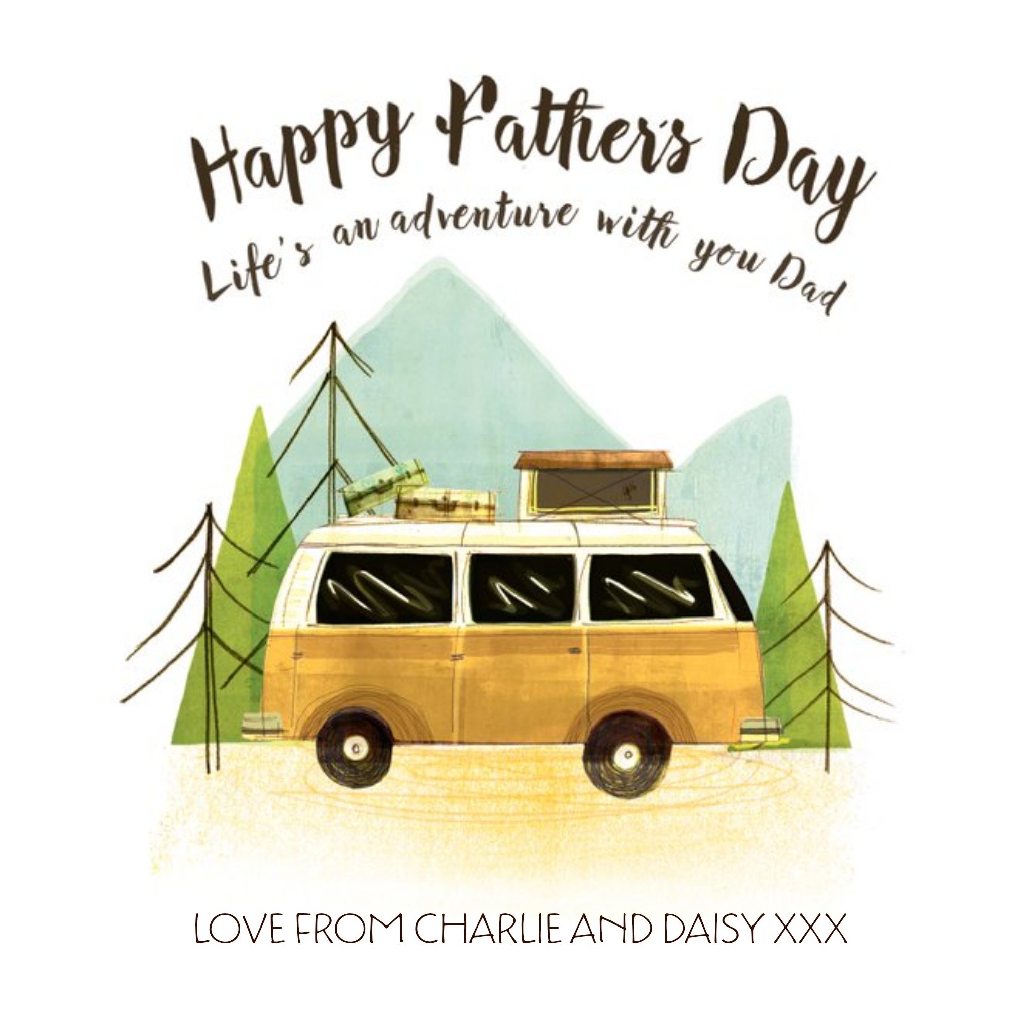 Camping In The Woods Happy Fathers Day Card, Square