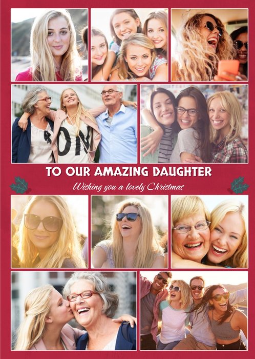 To Our Amazing Daughter Multiple Photo Upload Christmas Card