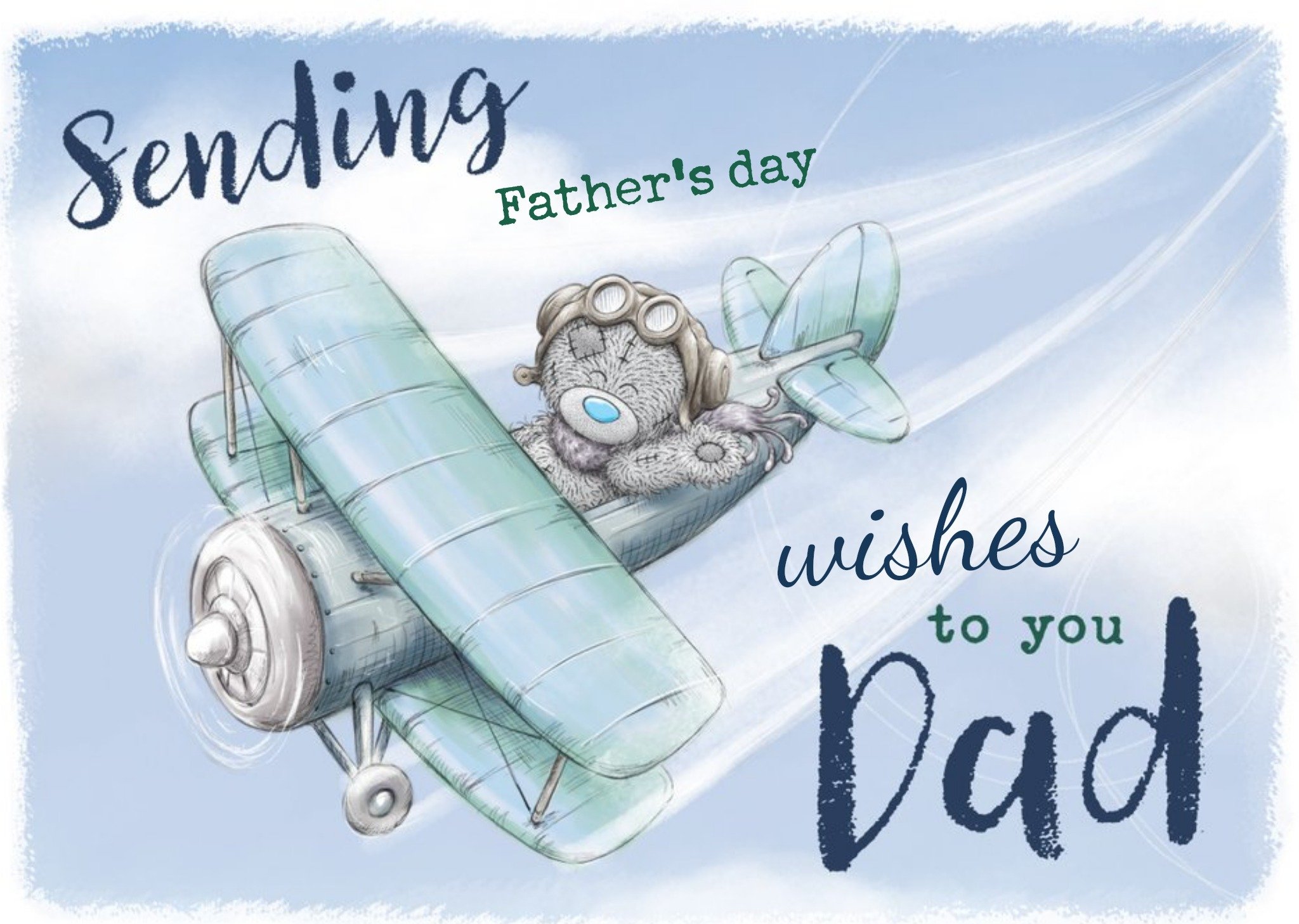 Me To You Tatty Teddy Flying A Vintage Plane Happy Father's Day Card Ecard