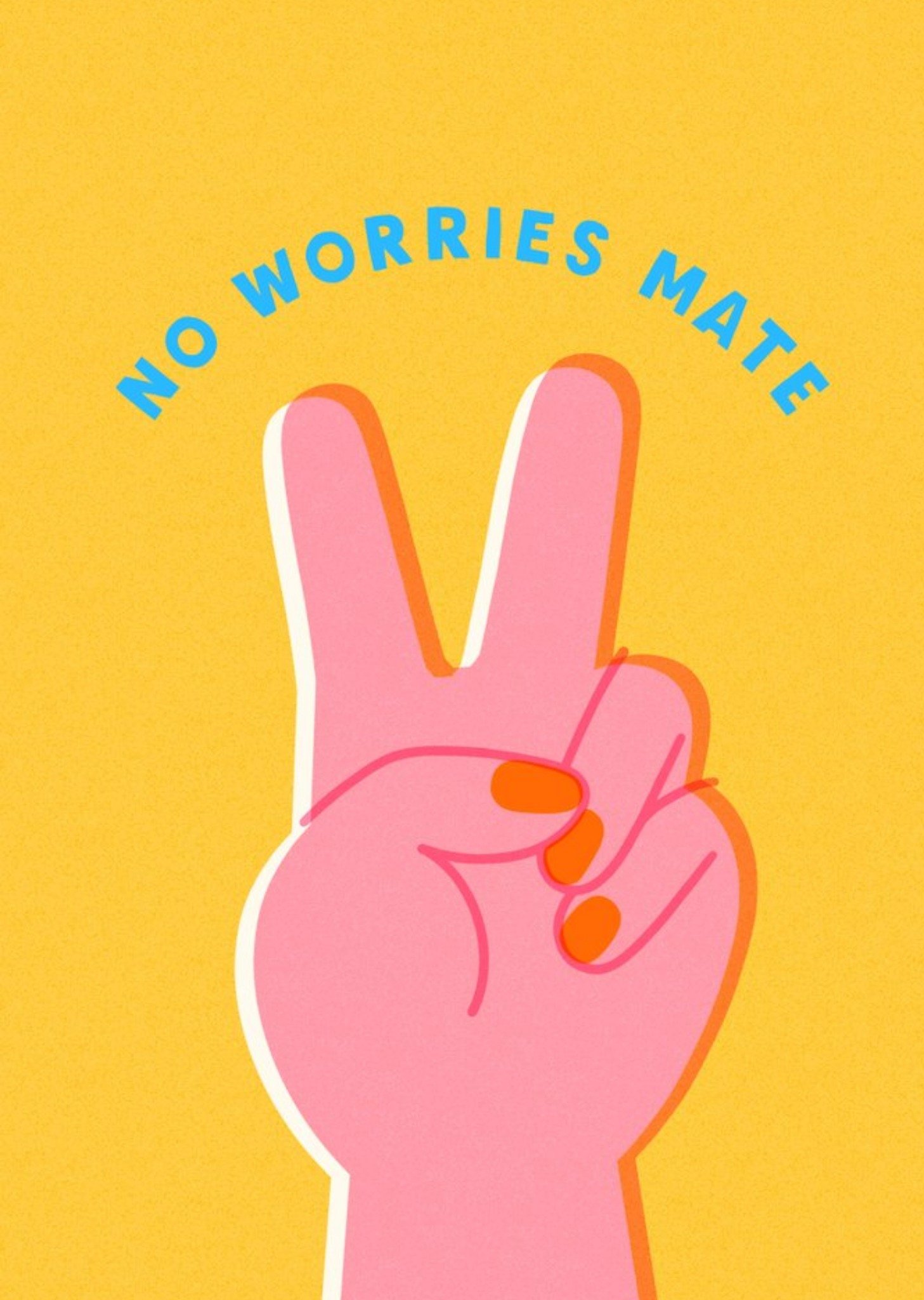 No Worries Mate Peace Sign Just A Note Greetings Card Ecard