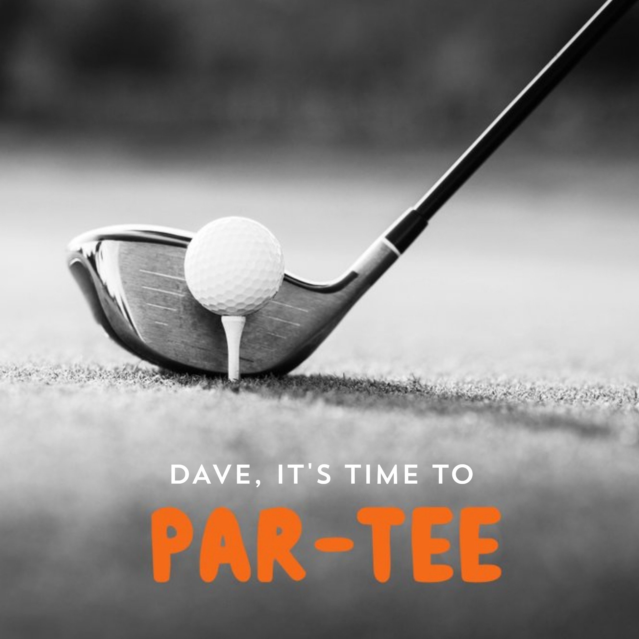 Aperture Photographic Golf Club And Ball It's Time To Par-Tee Card, Square