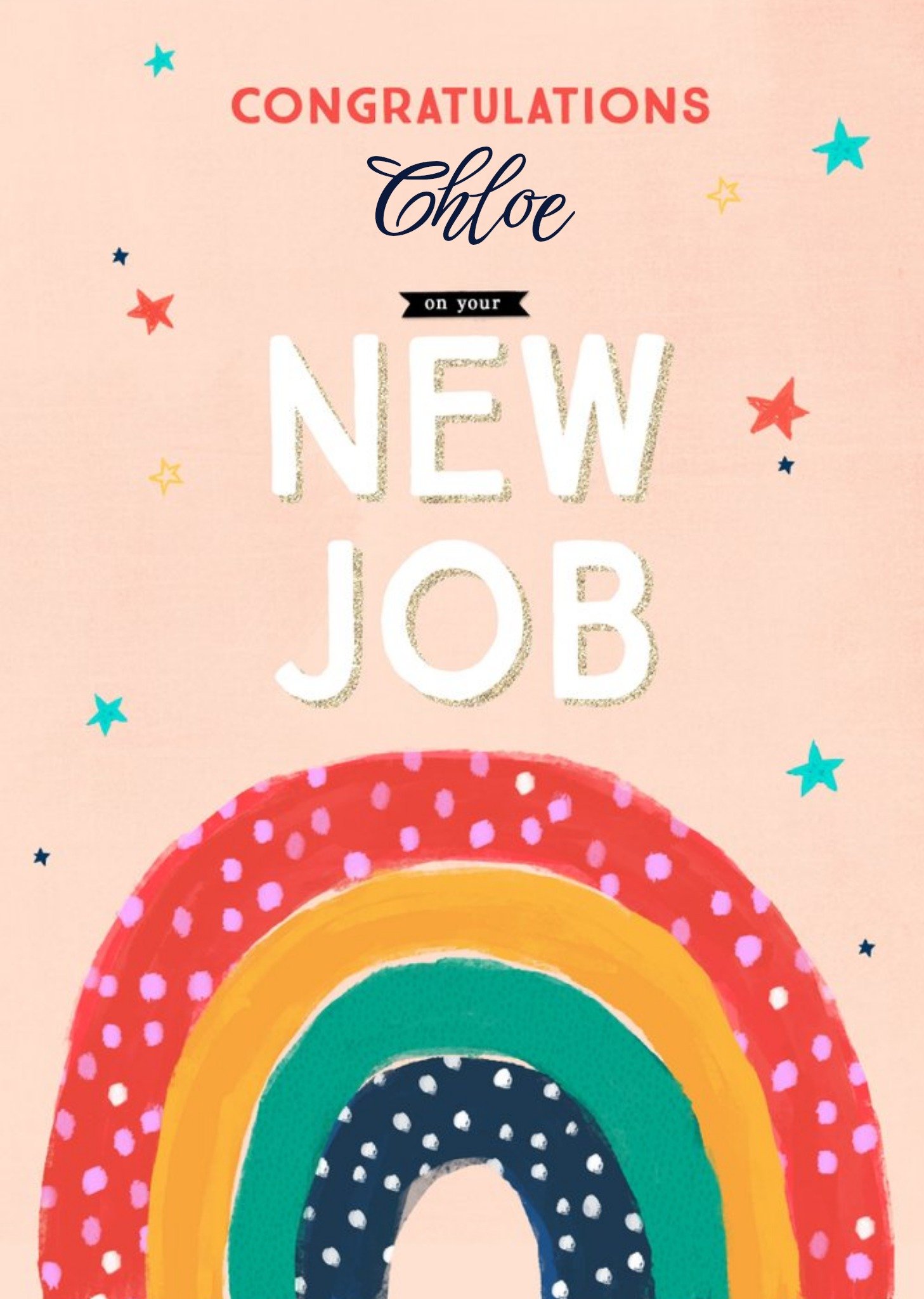 Bright Fun Illustrated Congratulations New Job Customisable Card