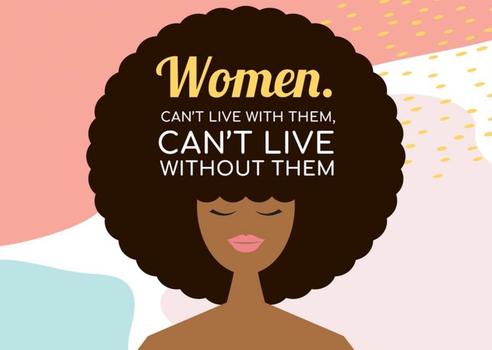 Modern Funny Women Can't Live With Them Can't Live Without Them Card