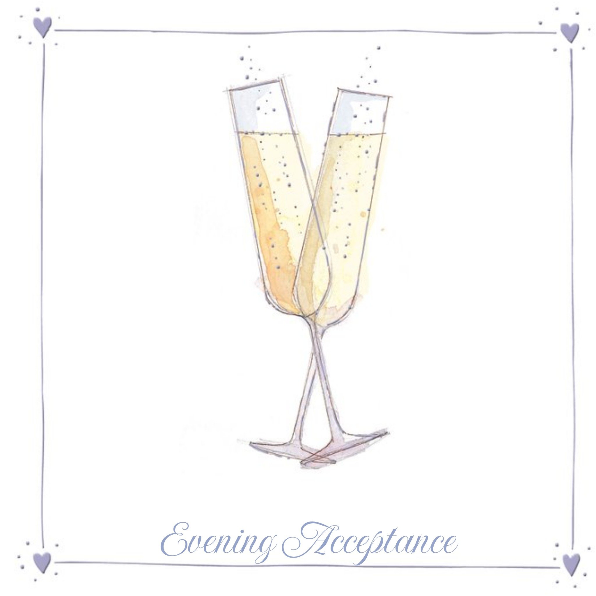 Ling Design Illustrated Champagne Toast Personalised Card, Square