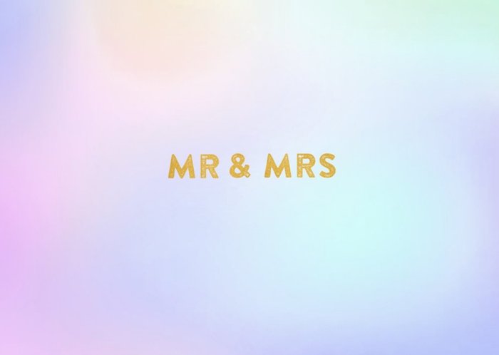 Pastel Fading Mr And Mrs Personalised Wedding Day Card