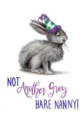 Illustration Hare Another Grey Hare Nanny Birthday Card