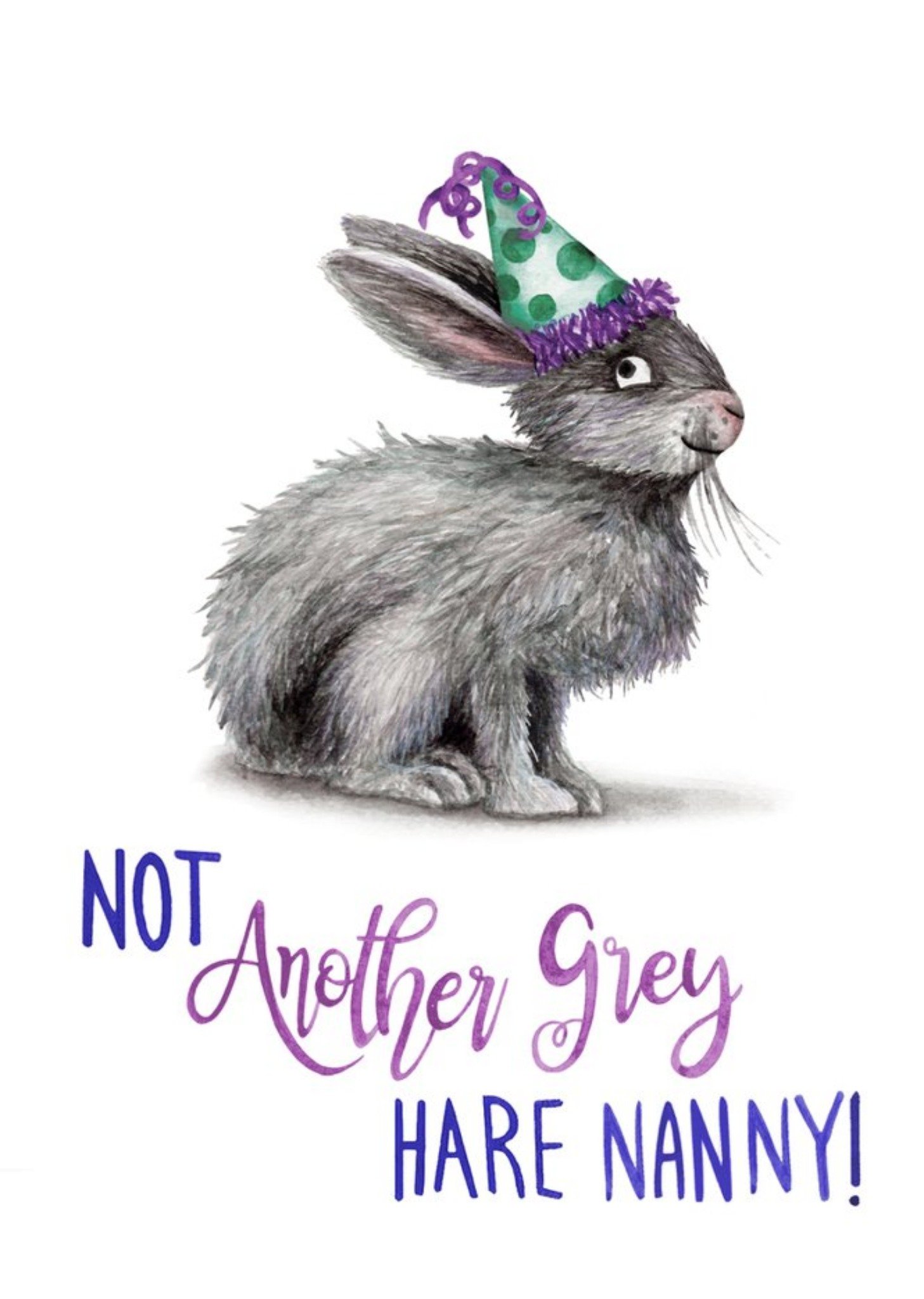 Moonpig Illustration Hare Another Grey Hare Nanny Birthday Card, Large