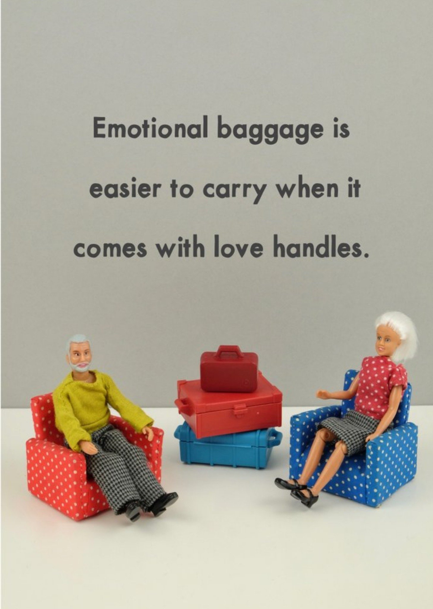 Bold And Bright Funny Dolls Emotional Baggage Card, Large