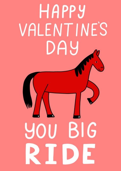 Illlustrated Big Ride Happy Valentines Day Card