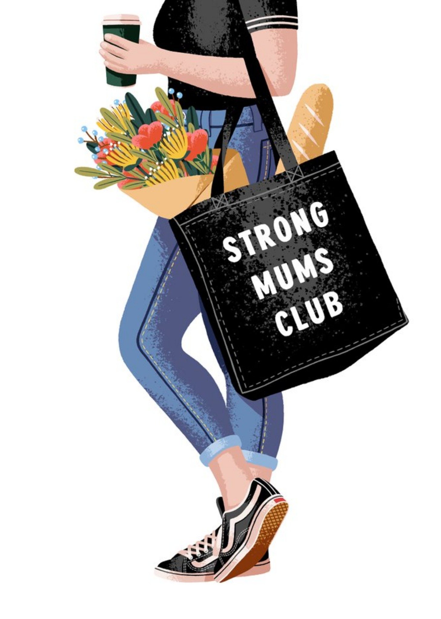 Moonpig Folio Strong Mums Club Mothers Day Card, Large