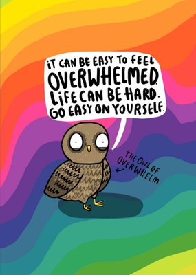 The Owl Of Overwhelm Funny Cute Card