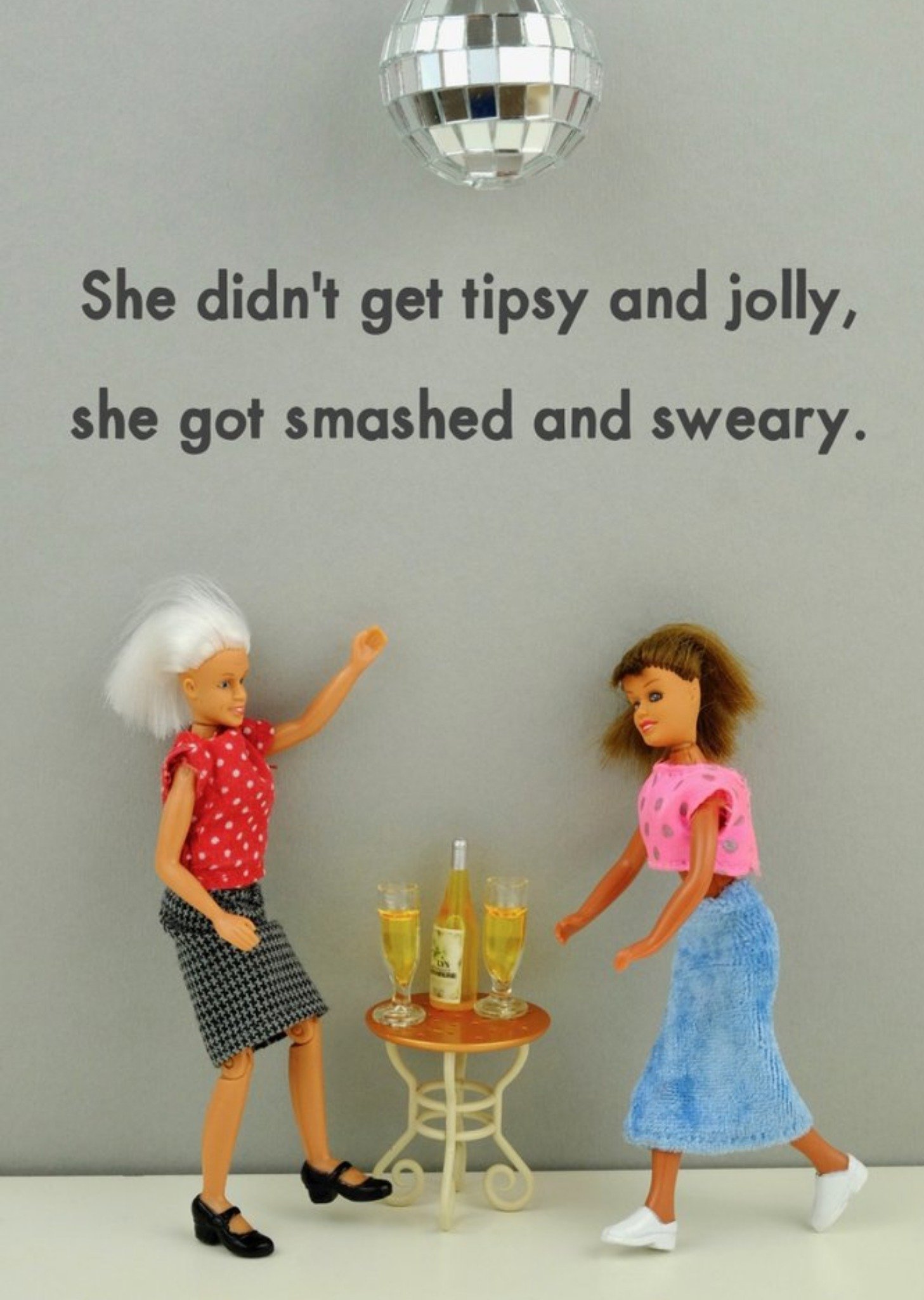 Bold And Bright Funny She Got Smashed And Sweary Card, Large