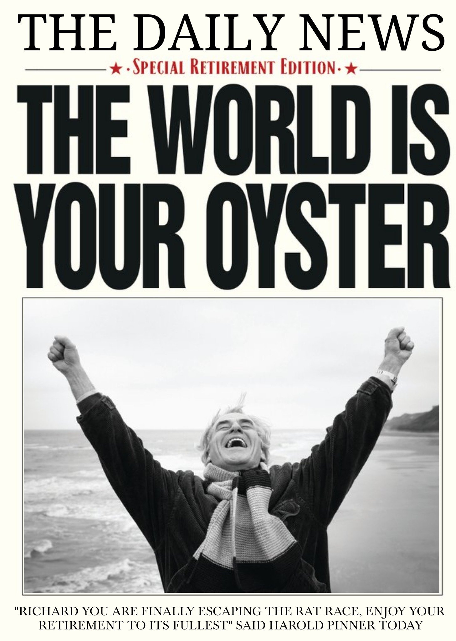 Moonpig World Is Your Oyster Photo Retirement Card, Large