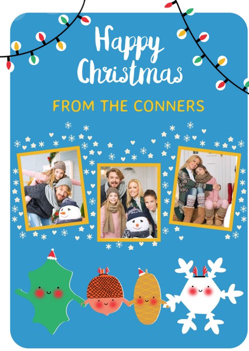 Little Acorns Happy Christmas Photo Upload Personalised From the Family Christmas Card