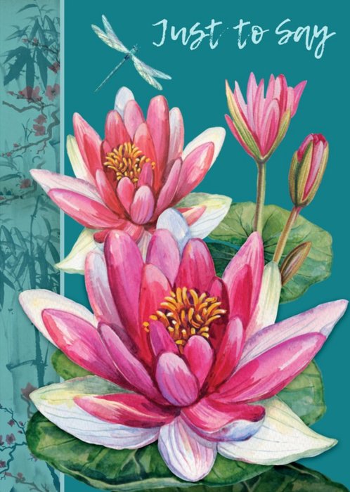 Floral Water Lily Just A Note Card