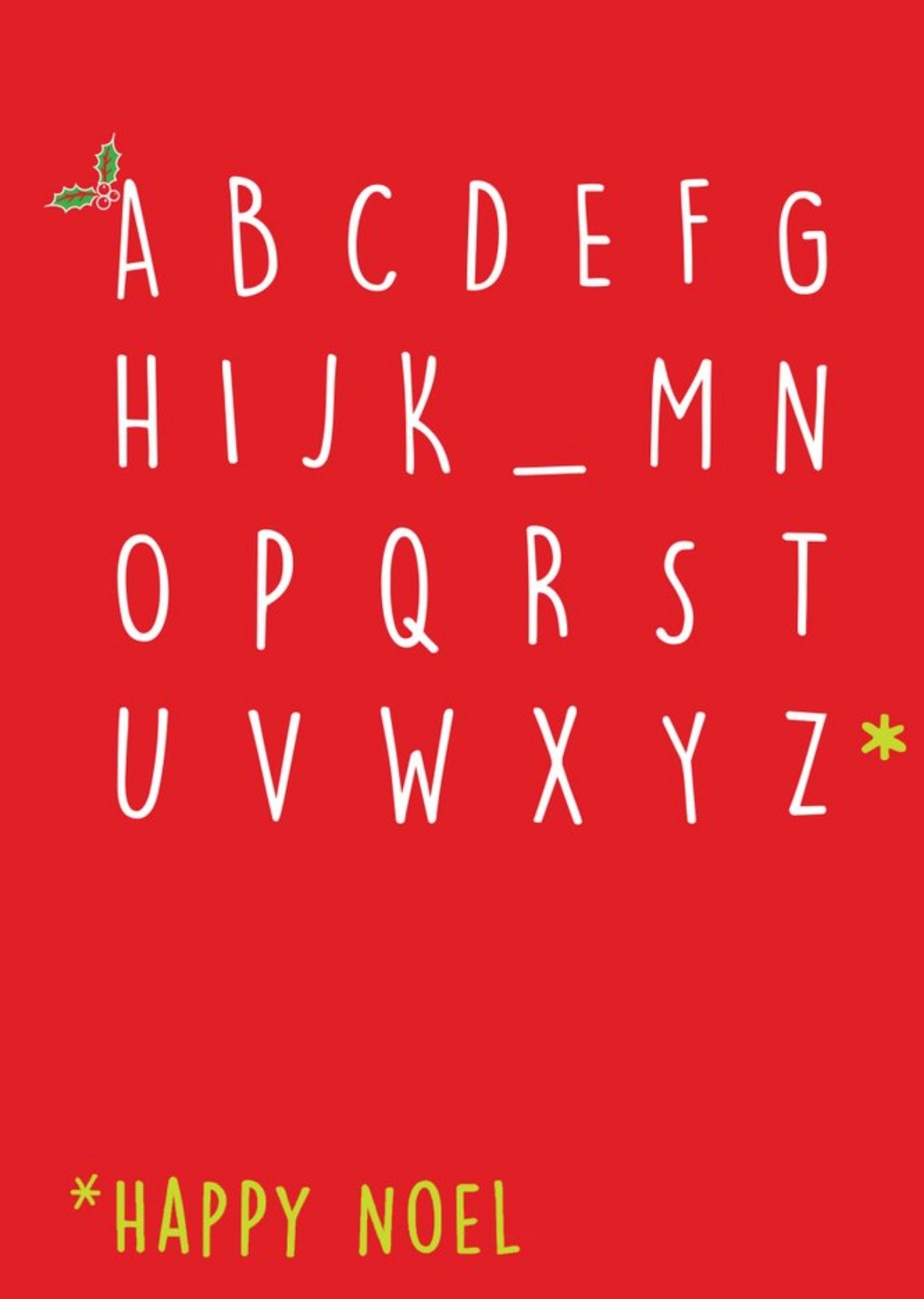 Moonpig Alphabet Happy Noel Christmas Card Ecard