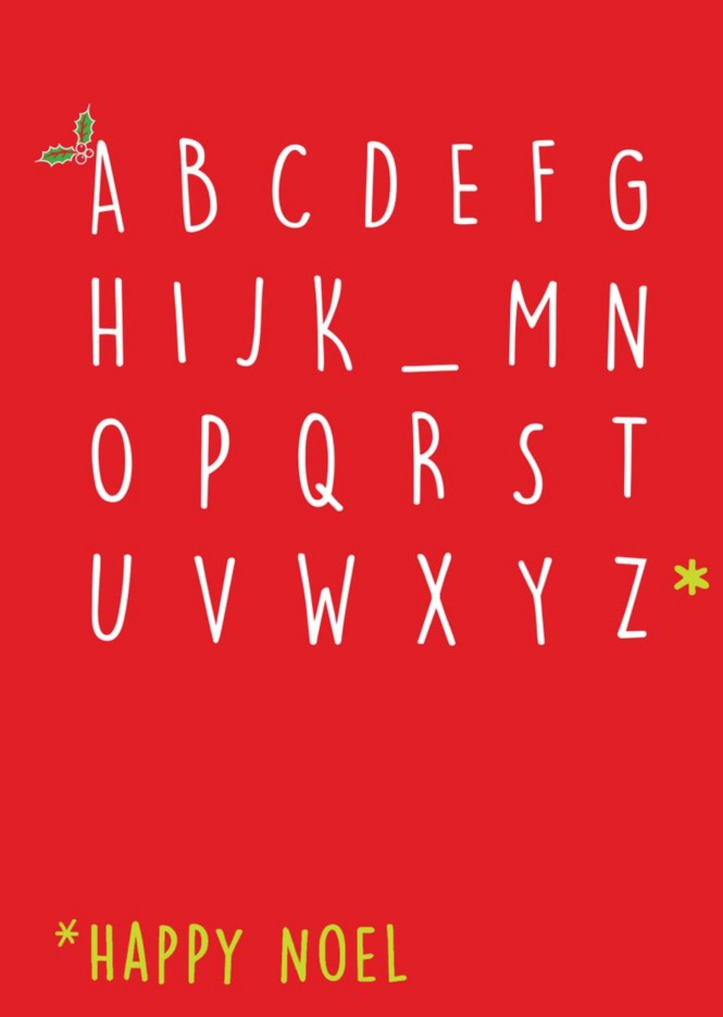 Alphabet Happy Noel Christmas Card Ecard