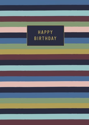 Stripes Happy Birthday Card
