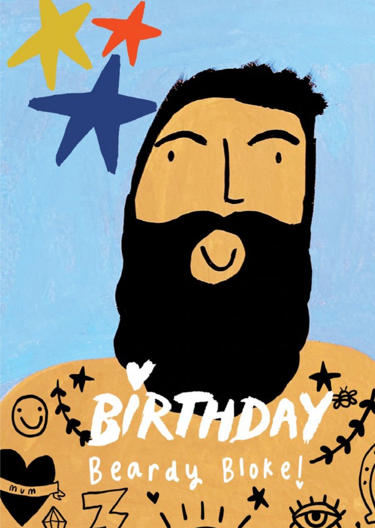 Sooshichacha Birthday Beardy Bloke Card, Large