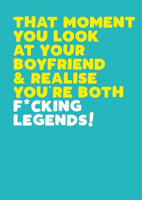 Modern Funny Naughty Fucking Legends Boyfriend Birthday Card