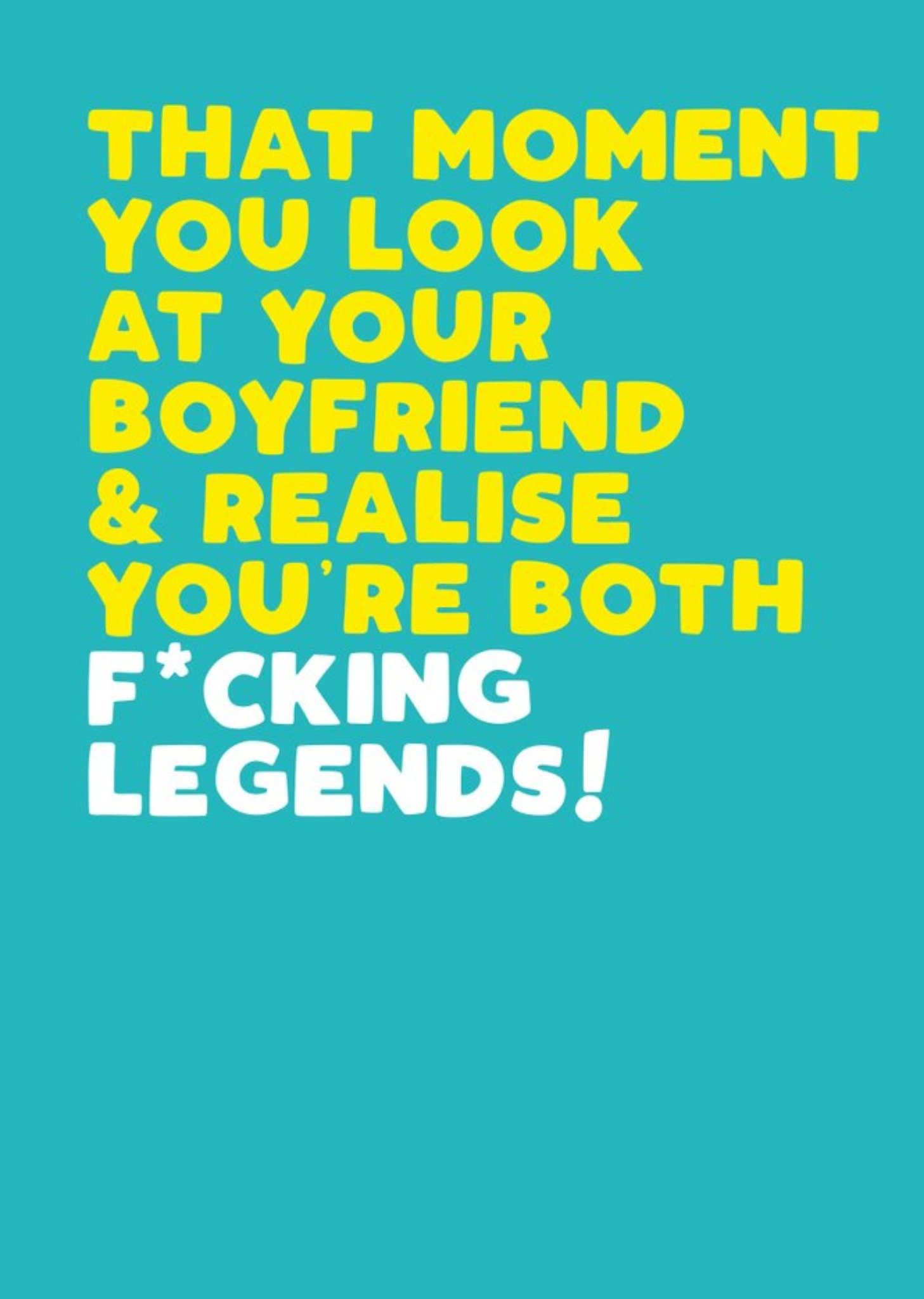 Filthy Sentiments Modern Funny Naughty Fucking Legends Boyfriend Birthday Card, Large