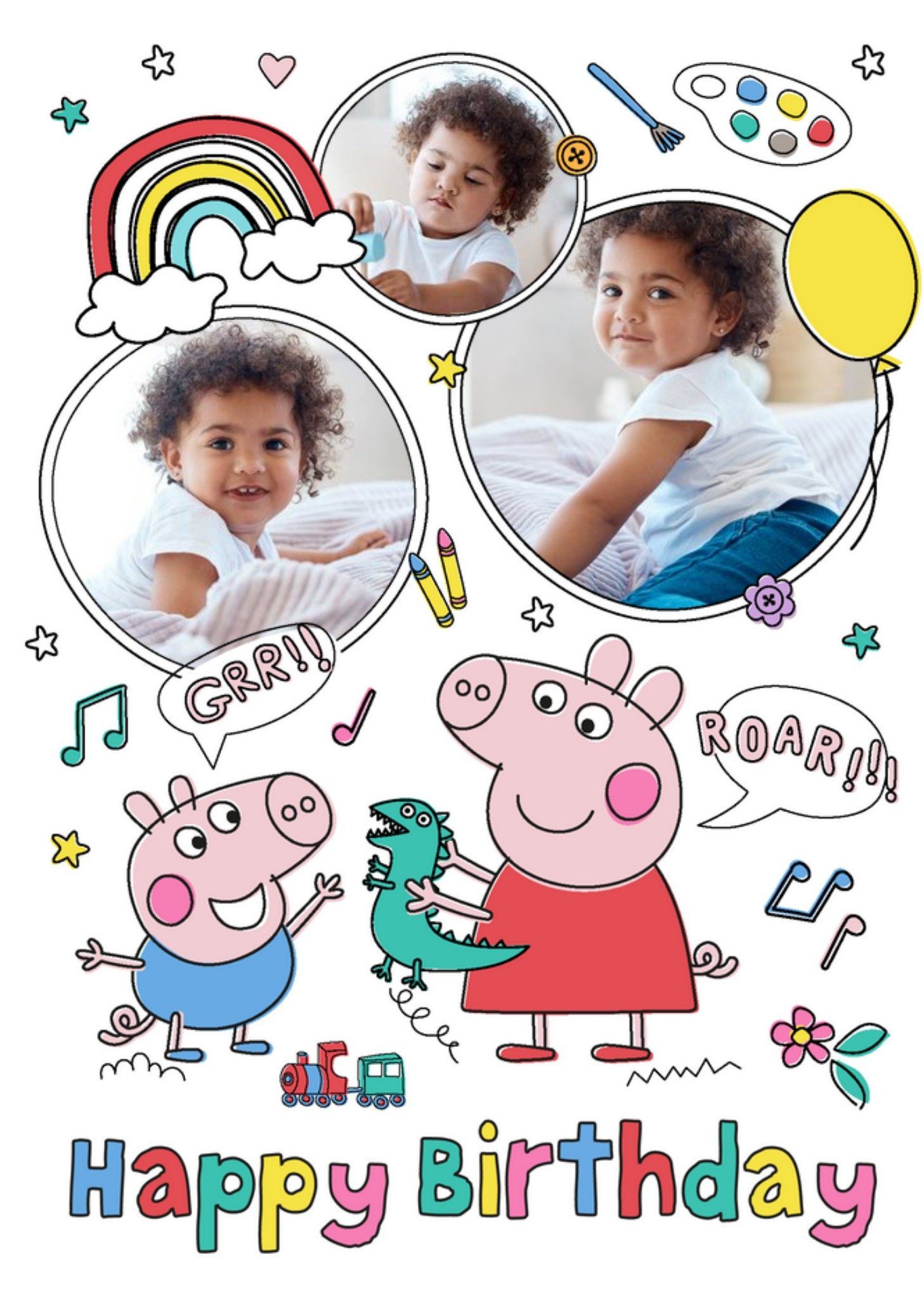 Peppa Pig George And Mummy Pig Photo Upload Birthday Card Ecard