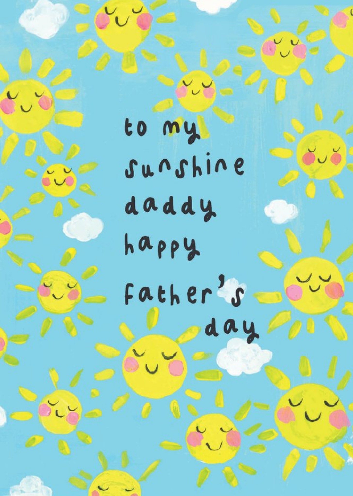 Sooshichacha Child Like Painting Of Smiling Suns With Handwritten Typography Father's Day Card Ecard