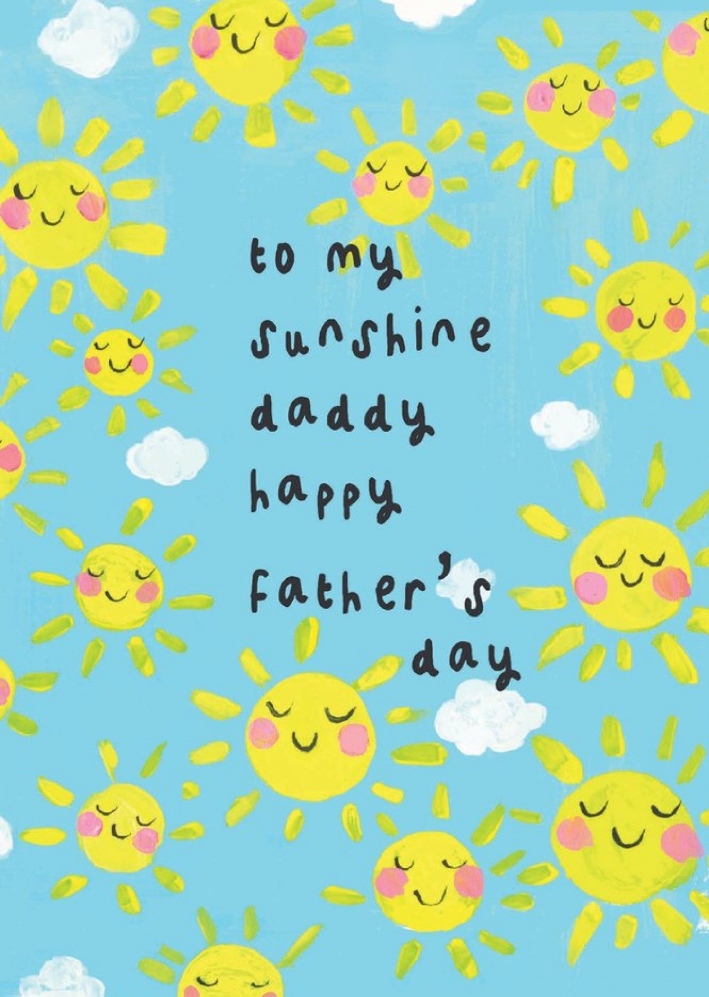 Sooshichacha Child Like Painting Of Smiling Suns With Handwritten Typography Father's Day Card