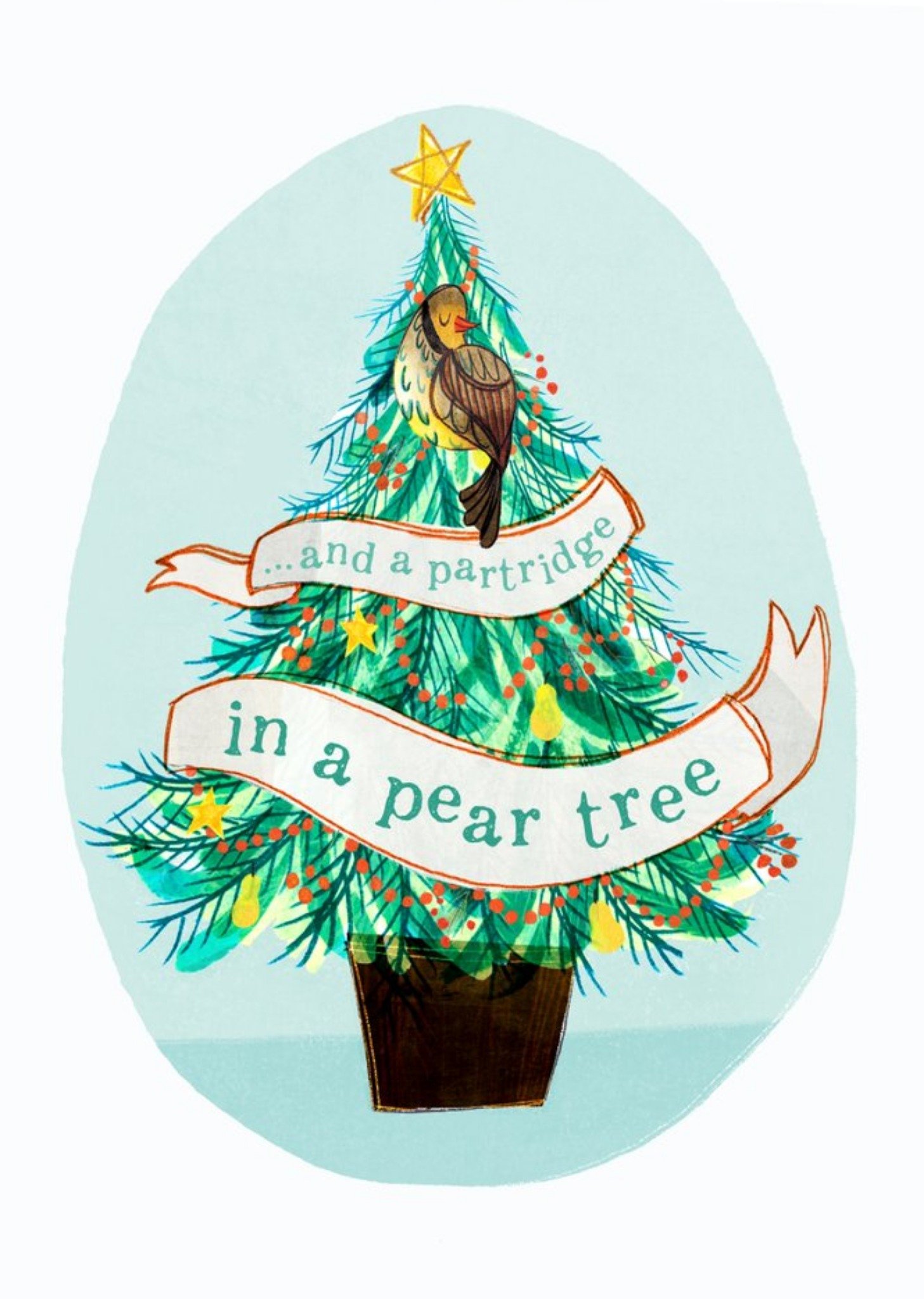 Partridge In A Pear Tree Christmas Card