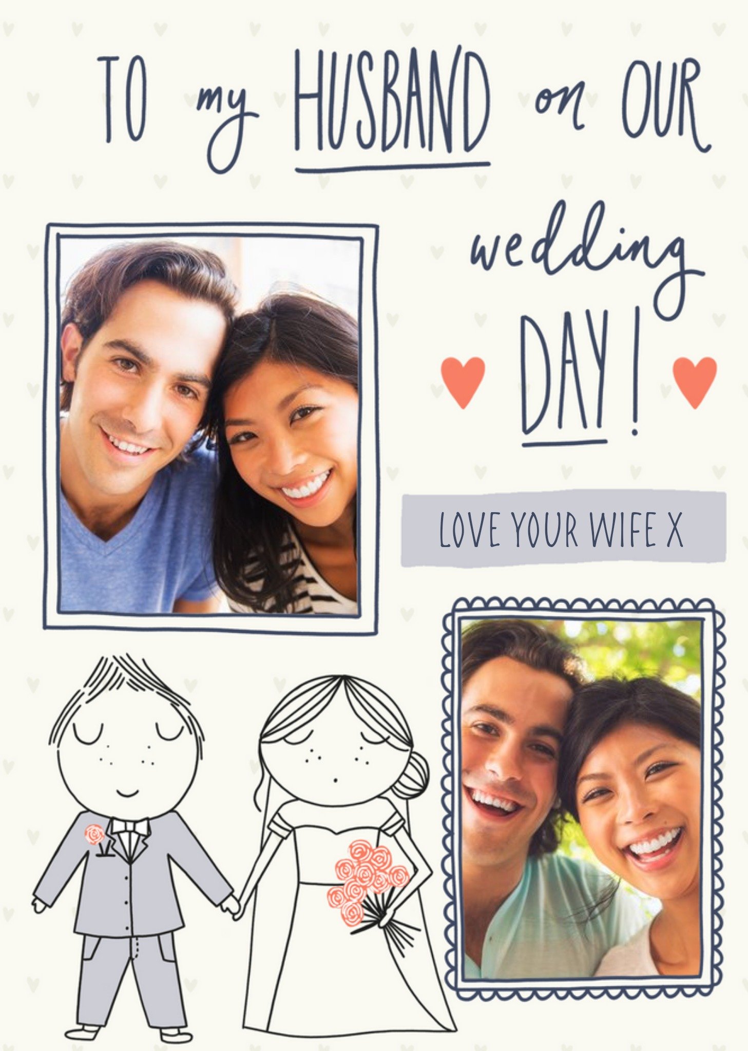 Moonpig Wedding Card - To My Husband - Husband To Be - Photo Upload, Large