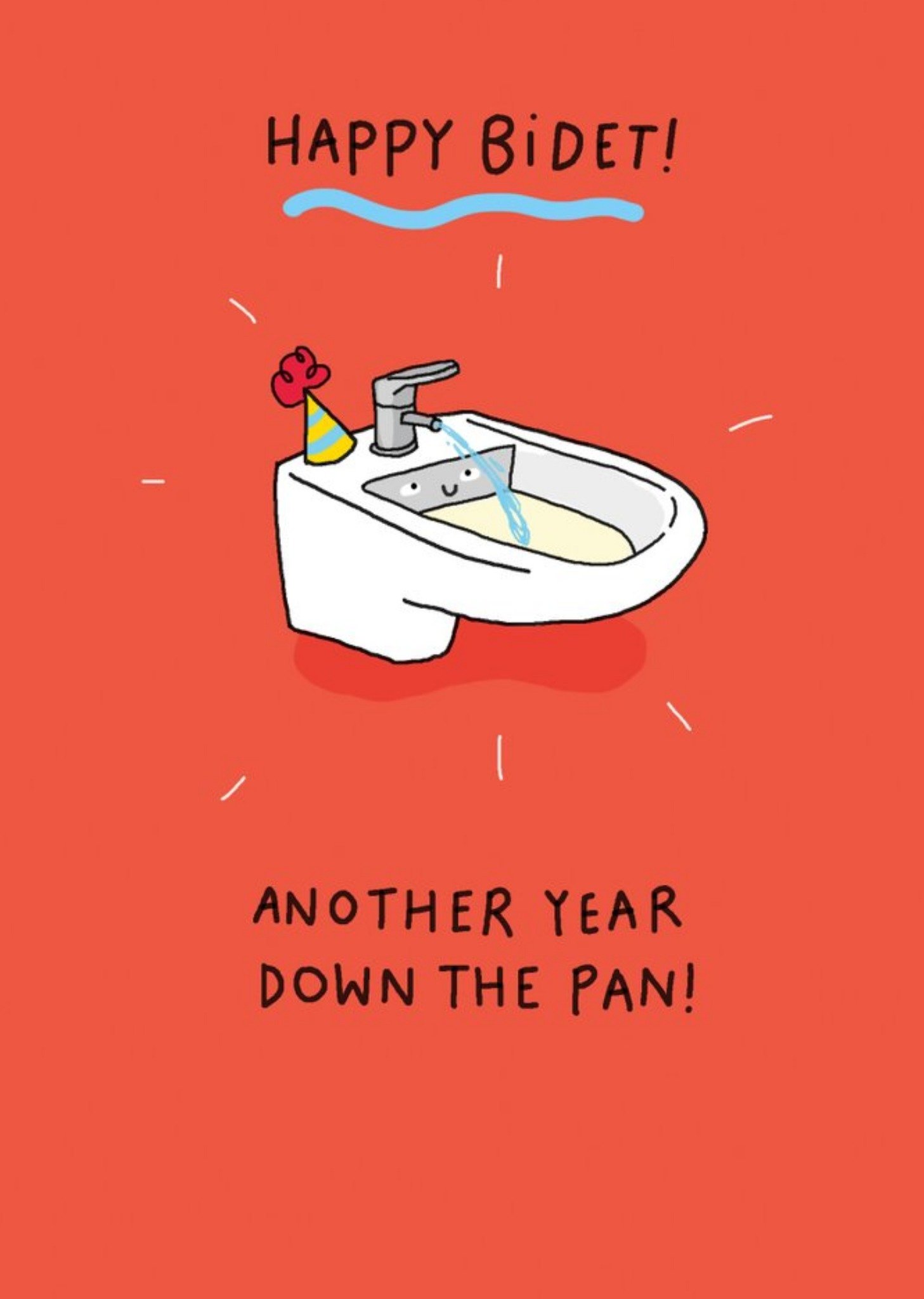 Moonpig Happy Bidet Another Year Down The Pan Card, Large