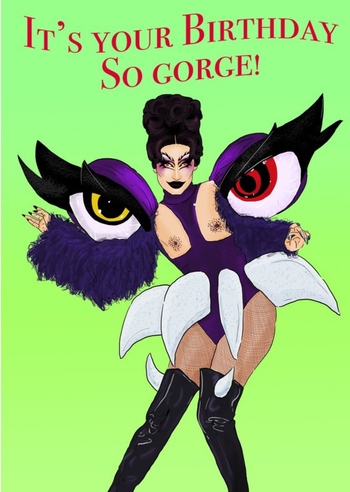 Moonpig Illustrated Drag Queen So Gorge Birthday Card Ecard