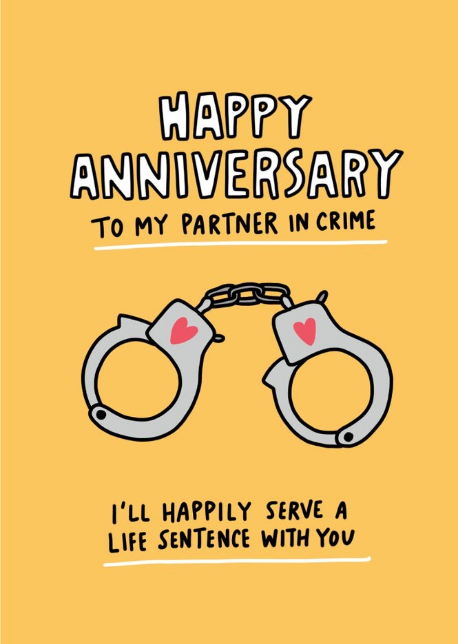 Moonpig Angela Chick Happy Anniversary To My Partner In Crime Anniversary Card, Large