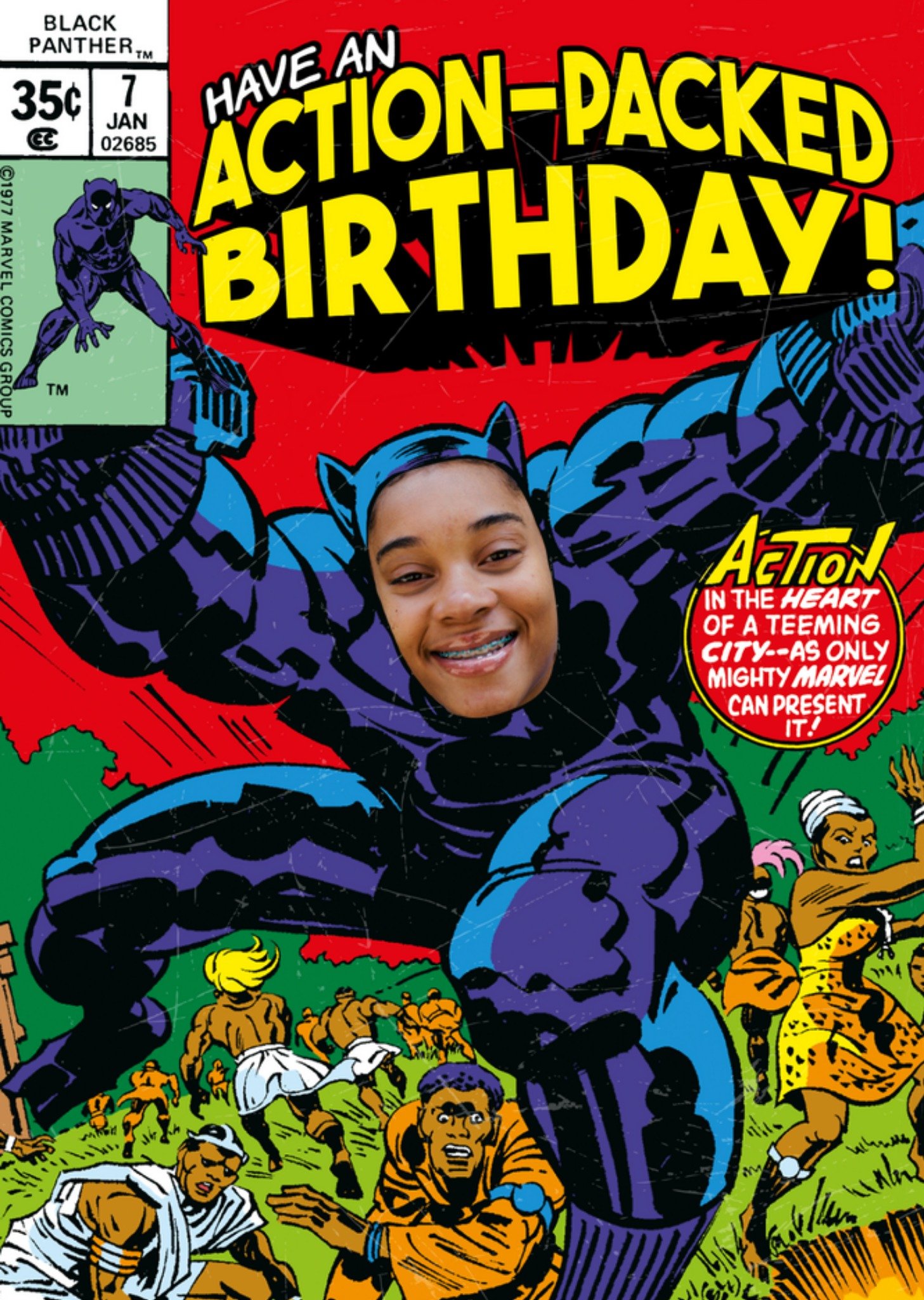 Marvel Have An Action Packed Birthday Face Upload Card Ecard