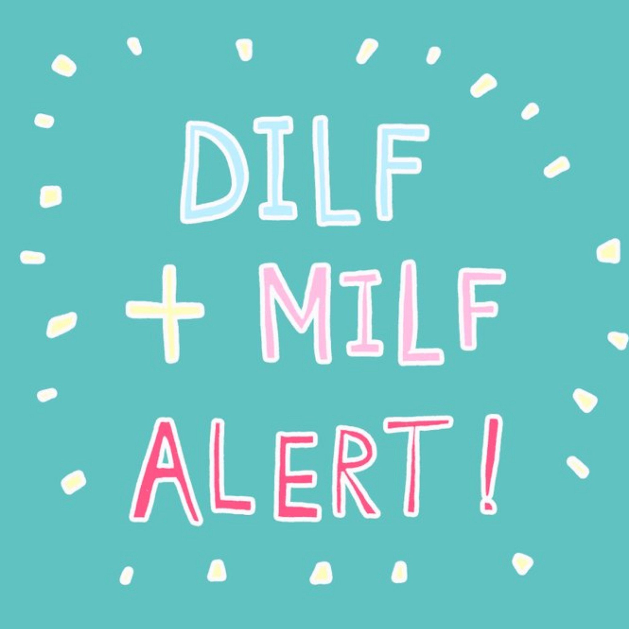 Dilf And Milf Alert Funny Personalised New Baby Card, Square