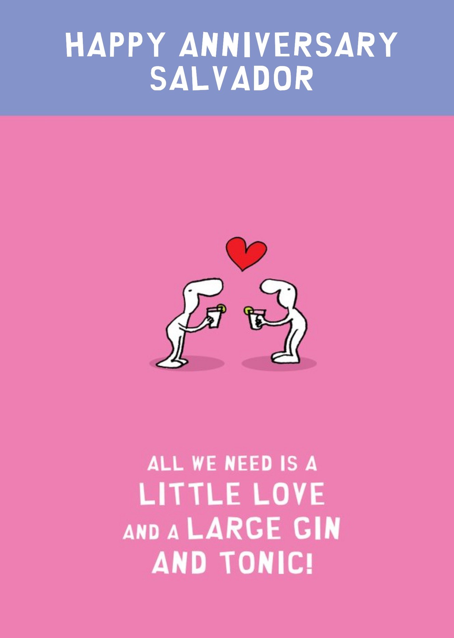 Other Humorous Harold's Planet Characters Drinking Gin Anniversary Card, Large